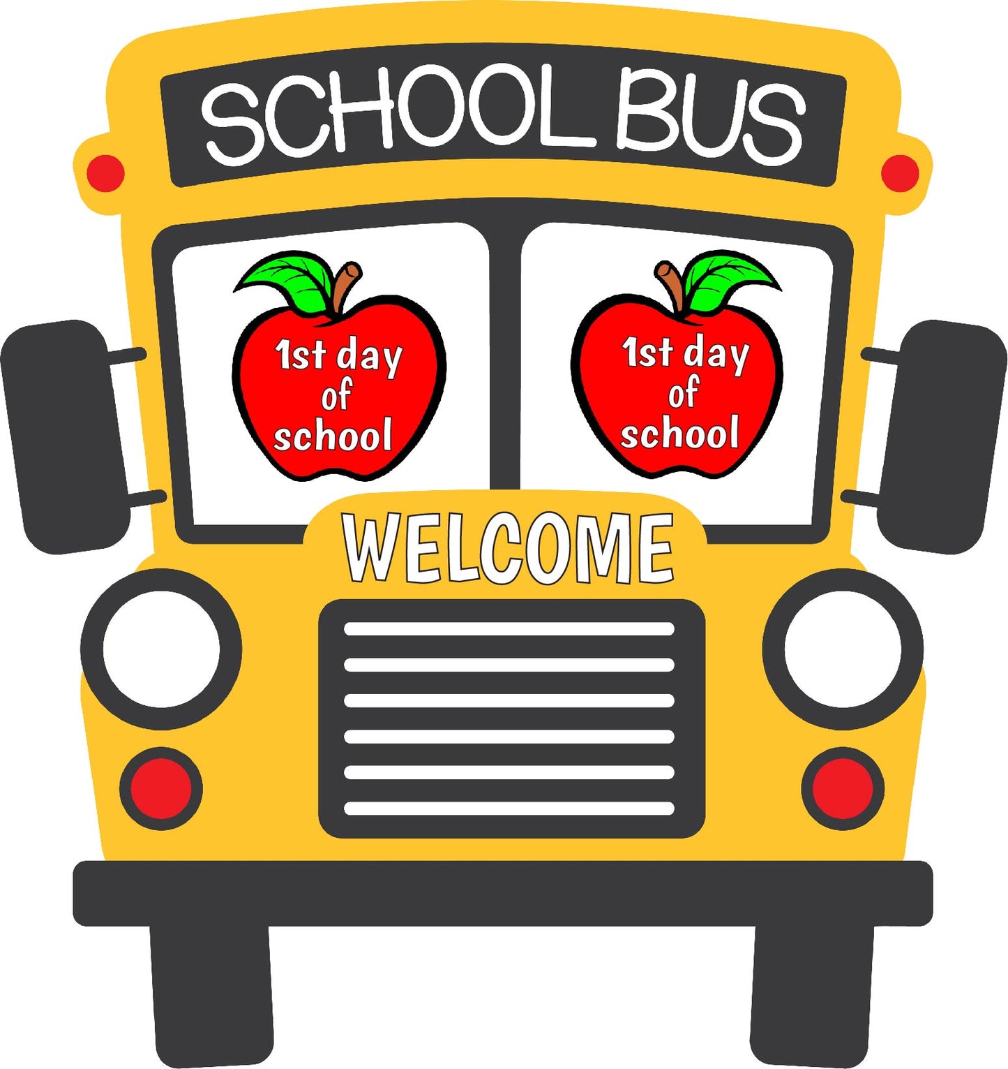 School - Back to School - School Bus with Welcome - Frame -  Half Sheet Misc. (Must Purchase 2 Half sheets - You Can Mix & Match)