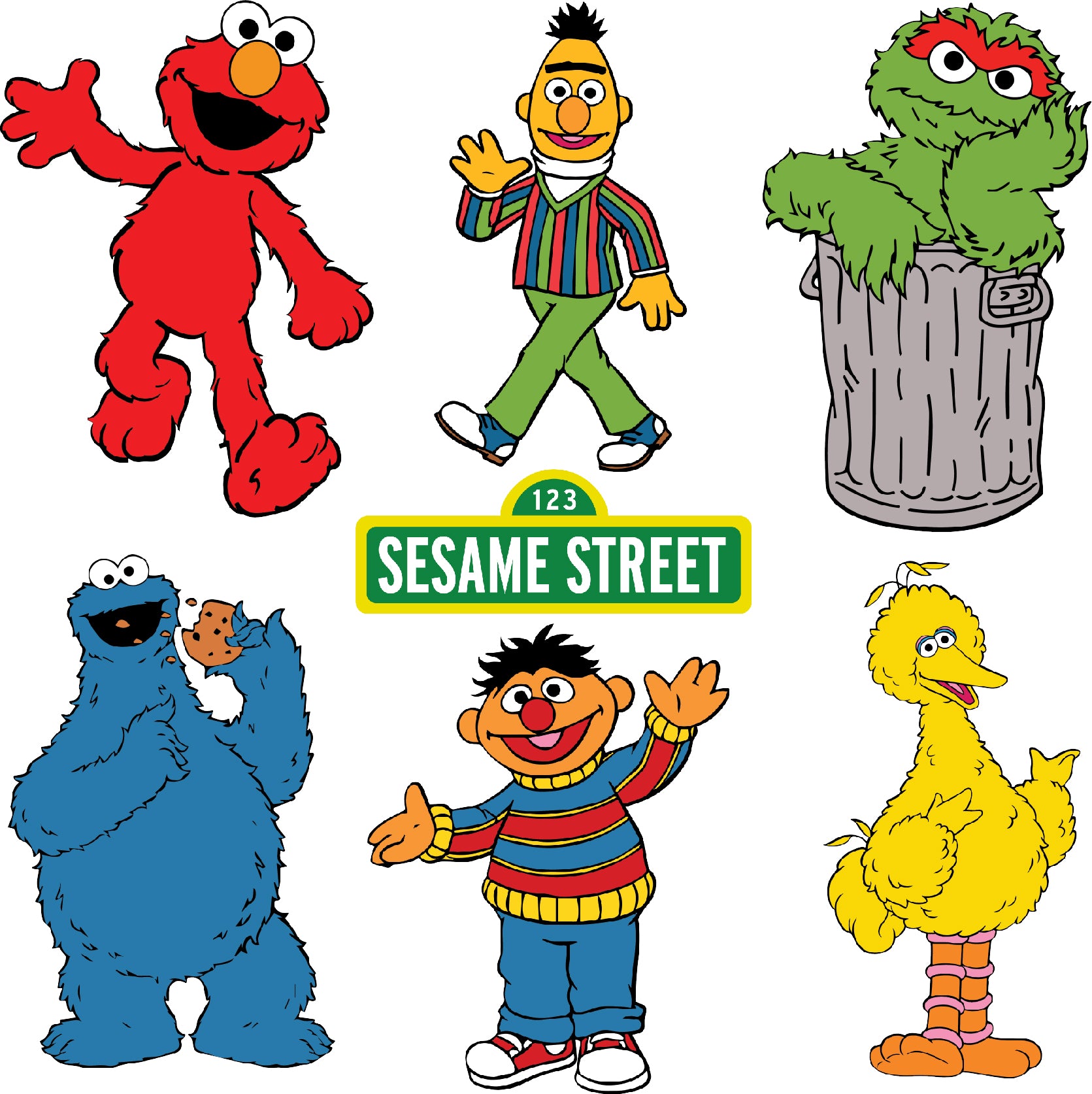 Sesame Street Characters Clipart