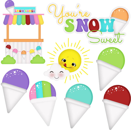 Snow Cones Half Sheet Misc. (Must Purchase 2 Half sheets - You Can Mix & Match)