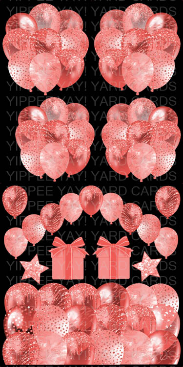 Solid Color Balloon Sheets - Coral - 4 Balloon Bunches, Balloon Arch, Balloon Skirt, 2 Presents, & 2 Stars