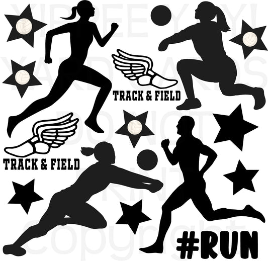 Track and Volleyball - Half Sheet Misc. (Must Purchase 2 Half sheets - You Can Mix & Match)