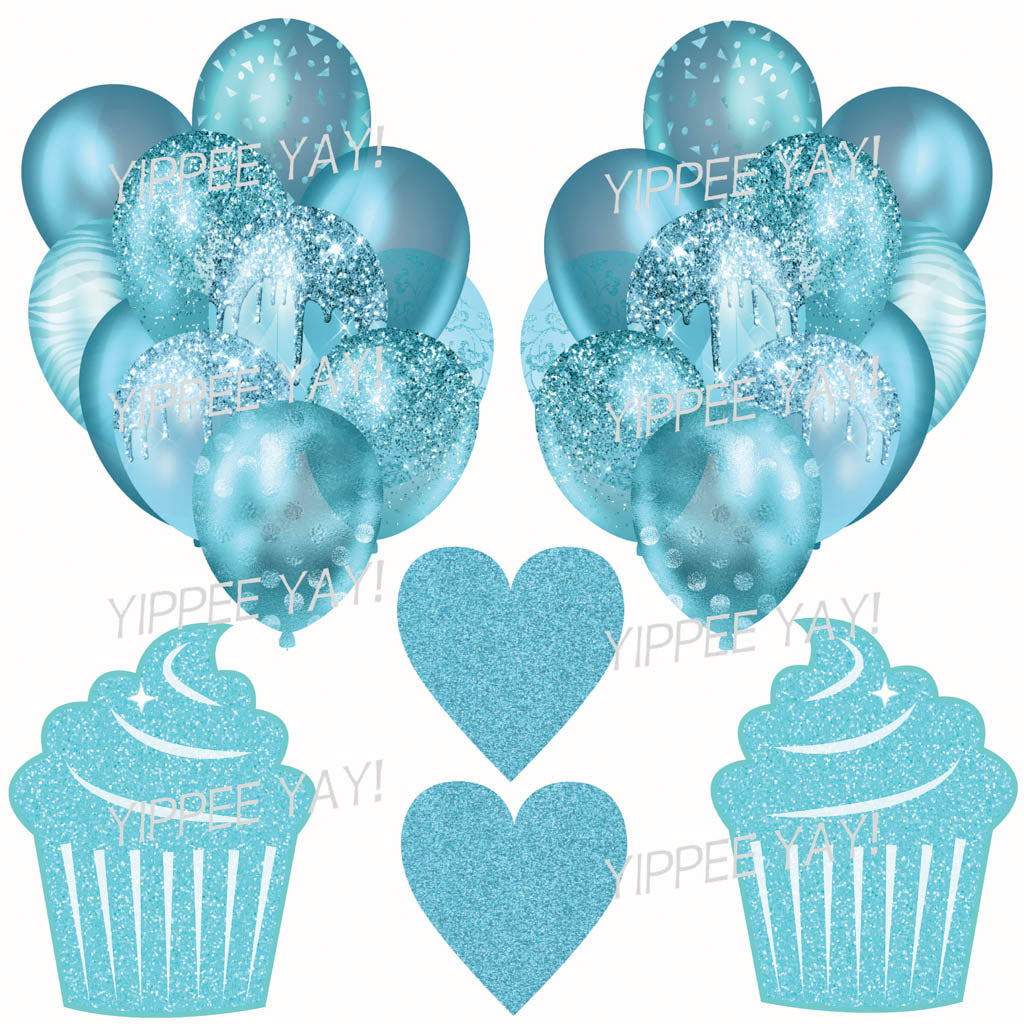 Turquoise Balloons 1 Half Sheet  (Must Purchase 2 Half sheets - You Can Mix & Match)3