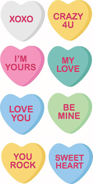 Valentine's Day Candy Hearts Full Sheet