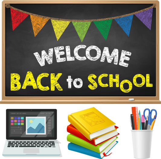 School - Back to School - Welcome Back Chalk Board Set 2 - Half Sheet Misc. (Must Purchase 2 Half sheets - You Can Mix & Match)