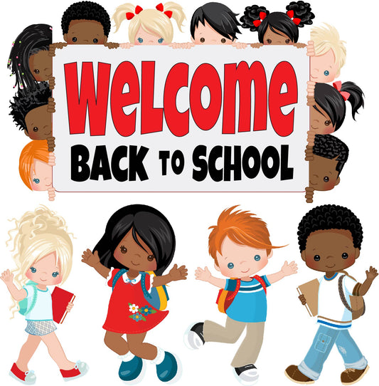 School - Back to School - Welcome Back Sign and Kids Children - Half Sheet Misc. (Must Purchase 2 Half sheets - You Can Mix & Match)