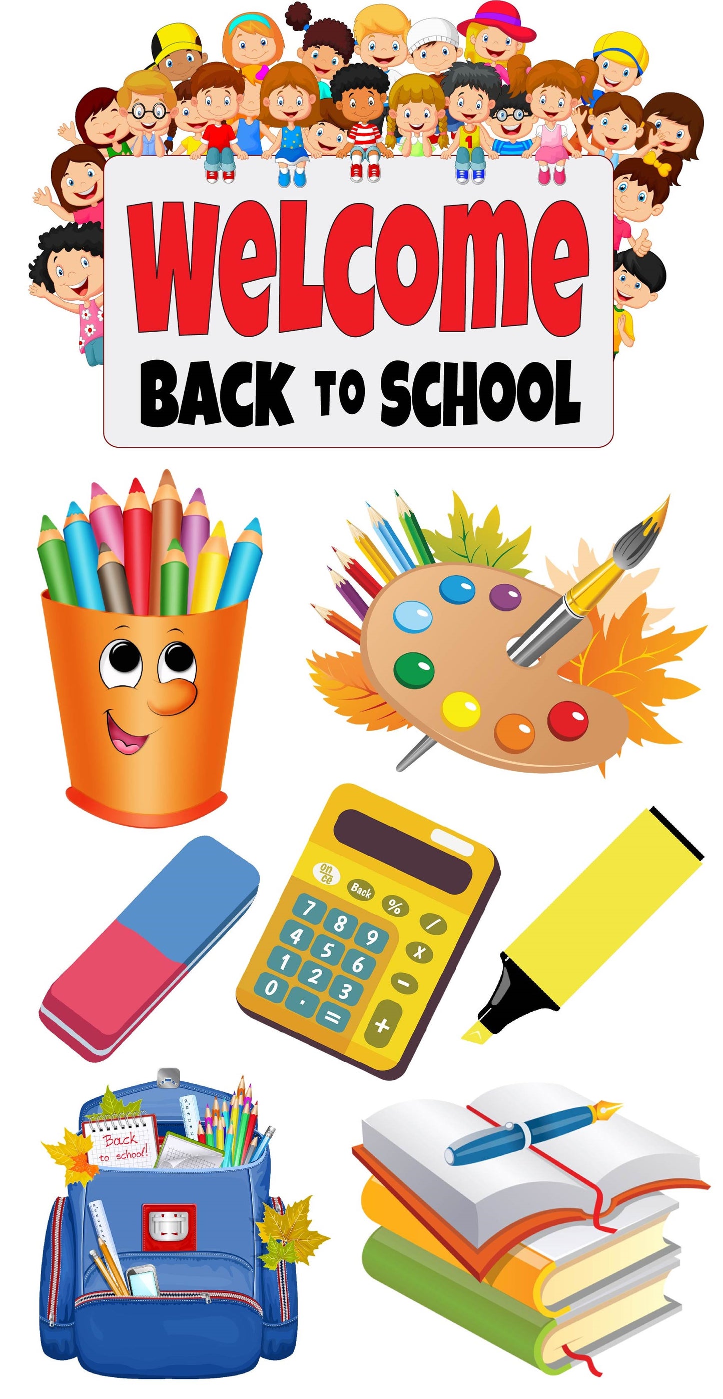 School - Back to School - Welcome Back Signs Kids - Full Sheet