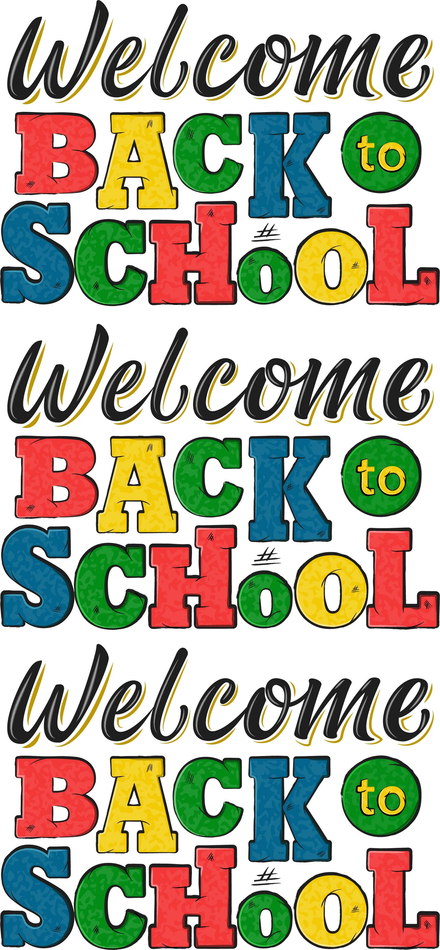 School - Back to School - Welcome Back Signs x 3 - Full Sheet