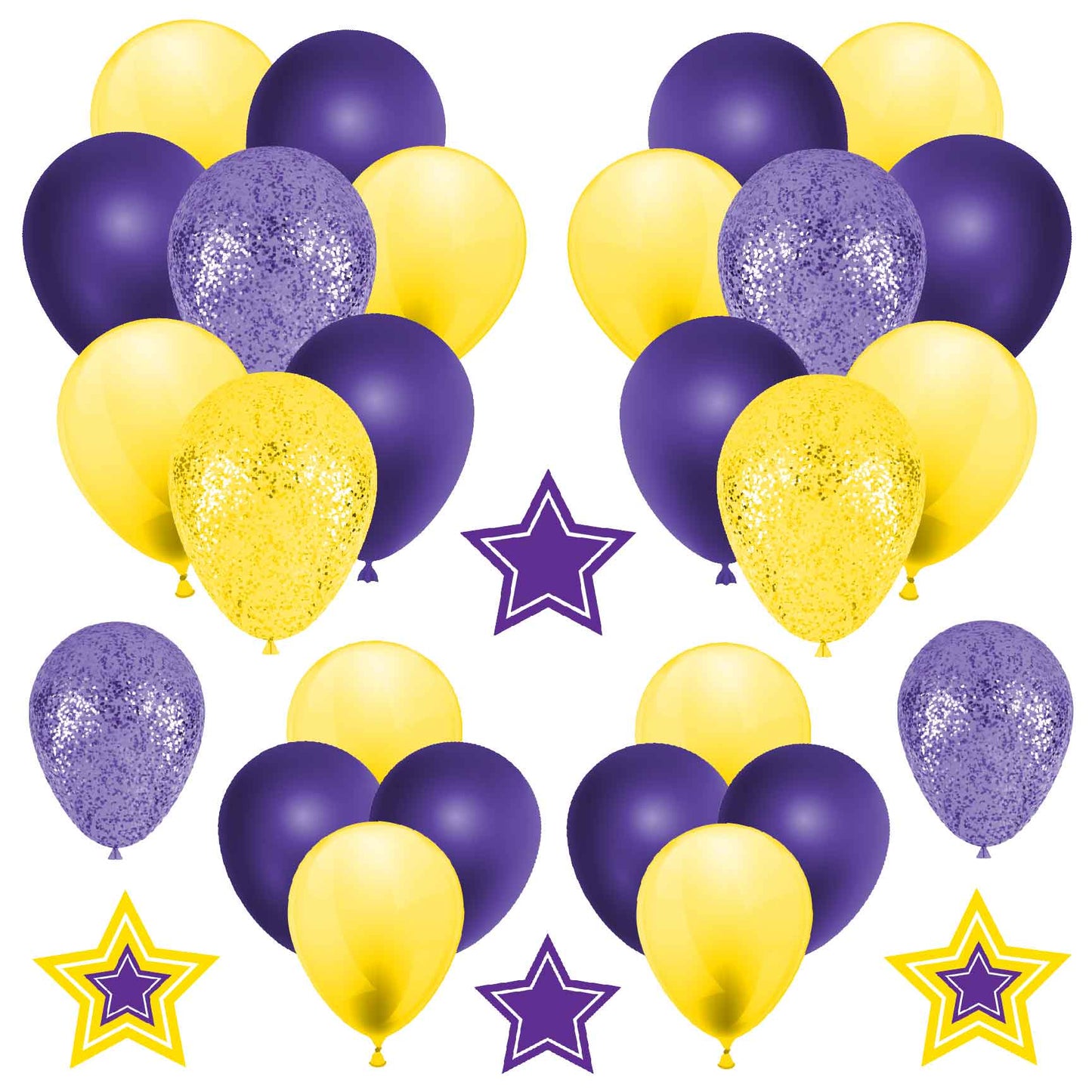 Yellow and Purple Balloons Half Sheet Misc. (Must Purchase 2 Half sheets - You Can Mix & Match)