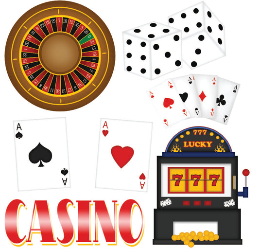 Casino Theme Half Sheet Misc. (Must Purchase 2 Half sheets - You Can Mix & Match)