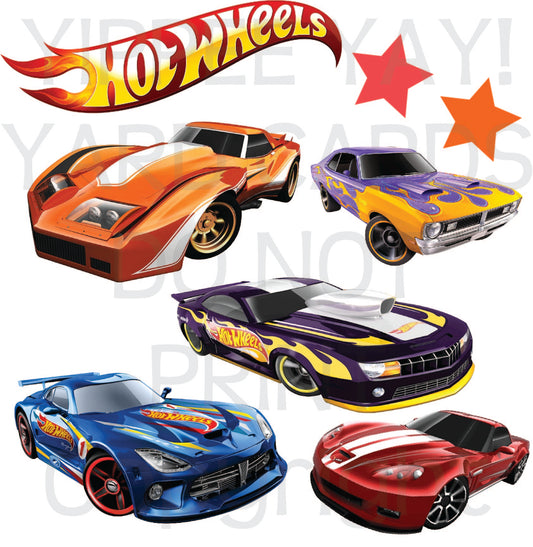 Hot Wheels - Cars Half Sheet Misc. (Must Purchase 2 Half sheets - You Can Mix & Match)
