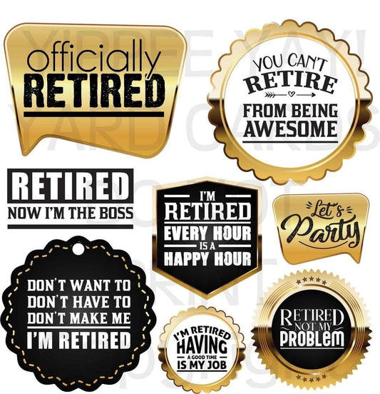 Retirement Sayings  - Half Sheet Misc. (Must Purchase 2 Half sheets - You Can Mix & Match)