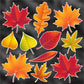 Fall Leaves - Halloween Half Sheet Misc. (Must Purchase 2 Half sheets - You Can Mix & Match)